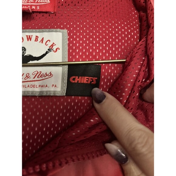 KC Chiefs Mitchell & Ness Wms. Galaxy Full Zip Windbreaker Hoodie Size XL - Picture 3 of 6